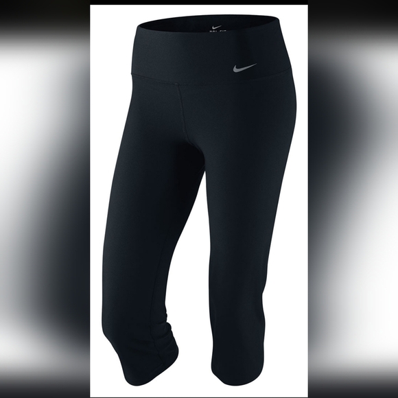 Capris Nike Go Dri Fit High Rise Black Womens M - Picture 8 of 14